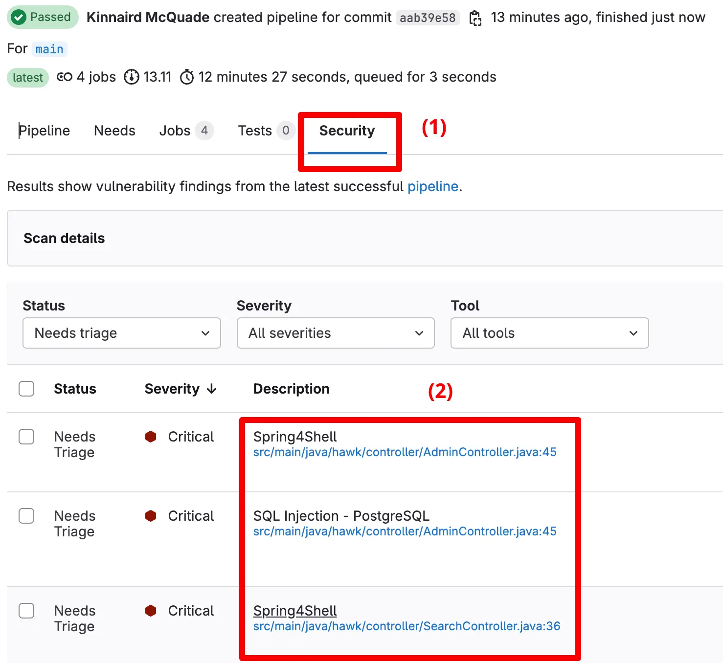 Security Alerts are displayed