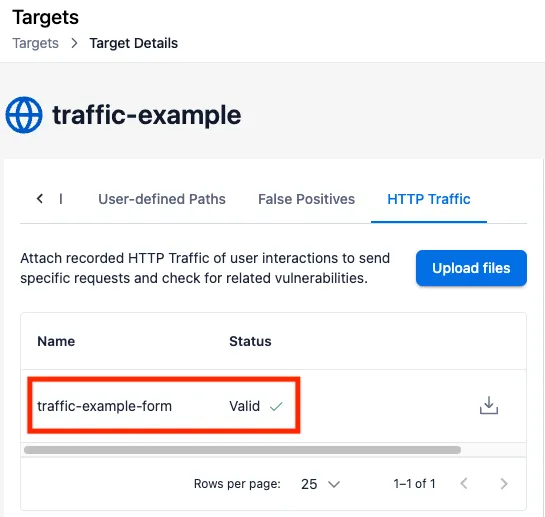 The traffic file successfully uploaded to the NightVision platform