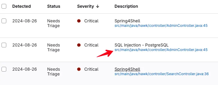The GitLab vulnerability report displays DAST results and links back to the file and line of code.