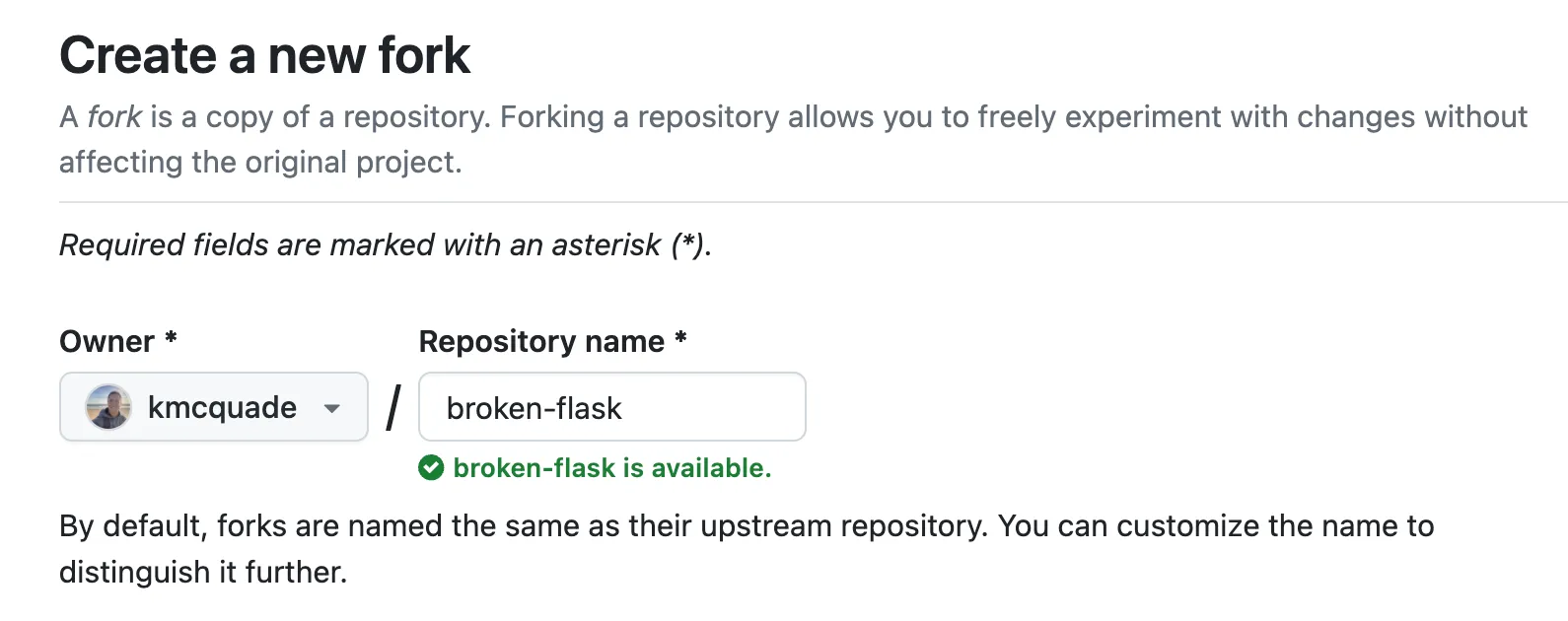 Fork the Broken Flask repository