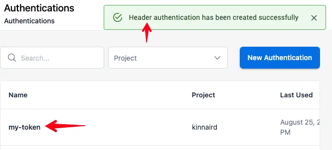 The token was created.